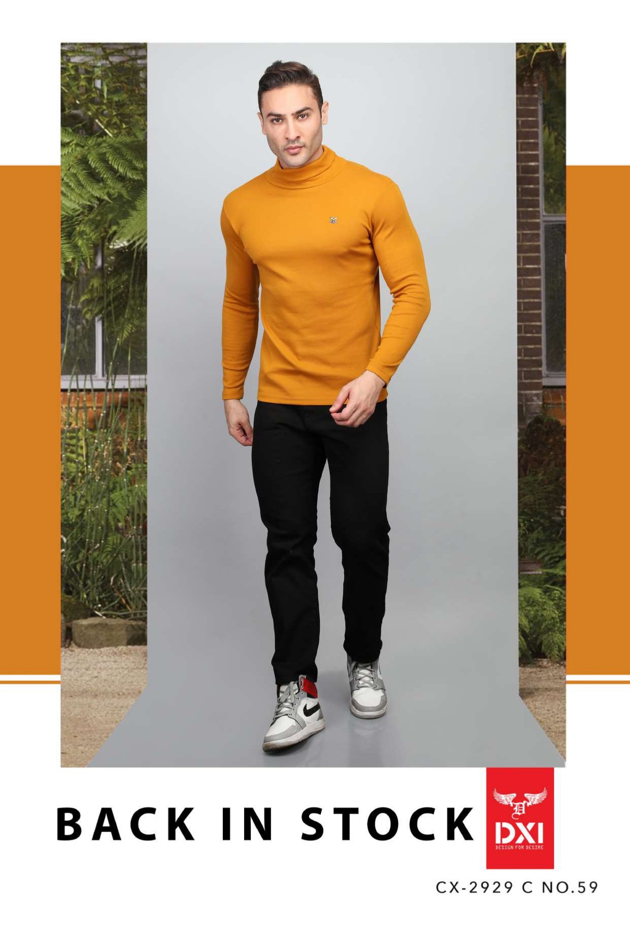 H Neck Full Sleeve T-Shirt (CX-2929)